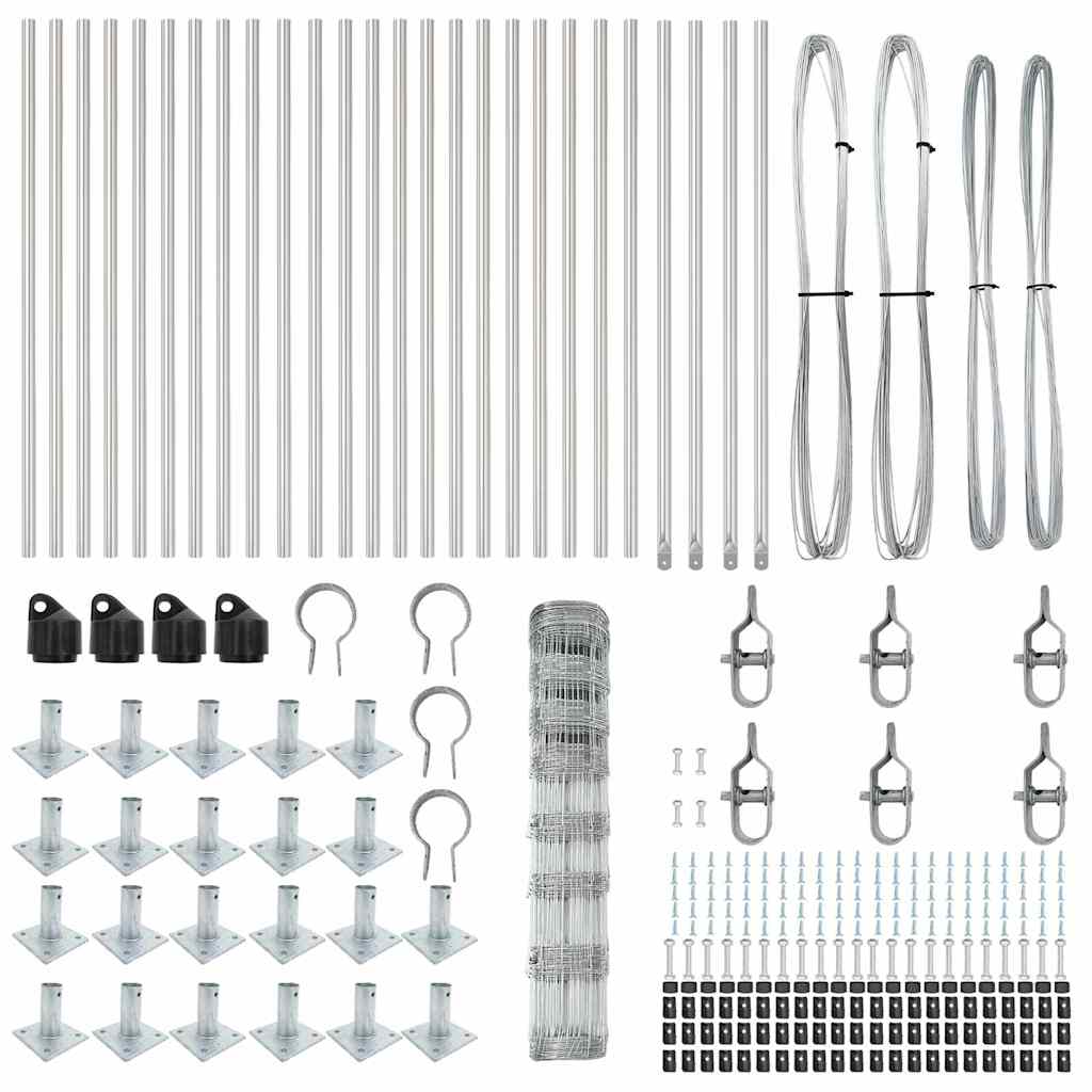 Wildzaun Silber 50 x 1 m Verzinkter Stahl